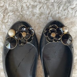 Bcbg max azria embellished jelly flats